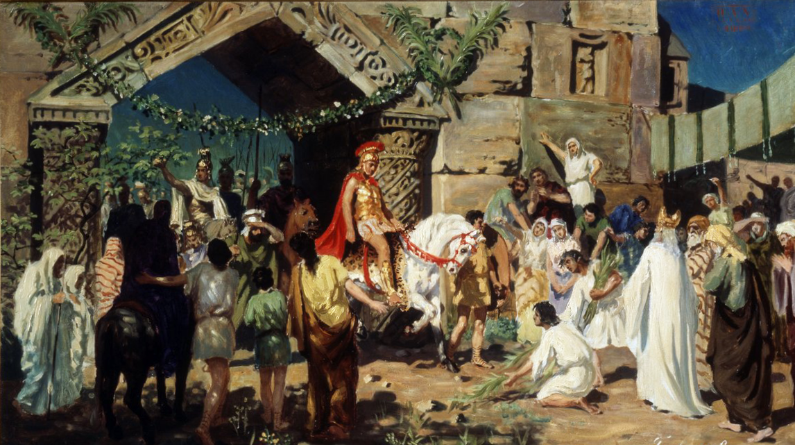 Horace reads in front of Stefano Bakalovich's circle of Maecenas