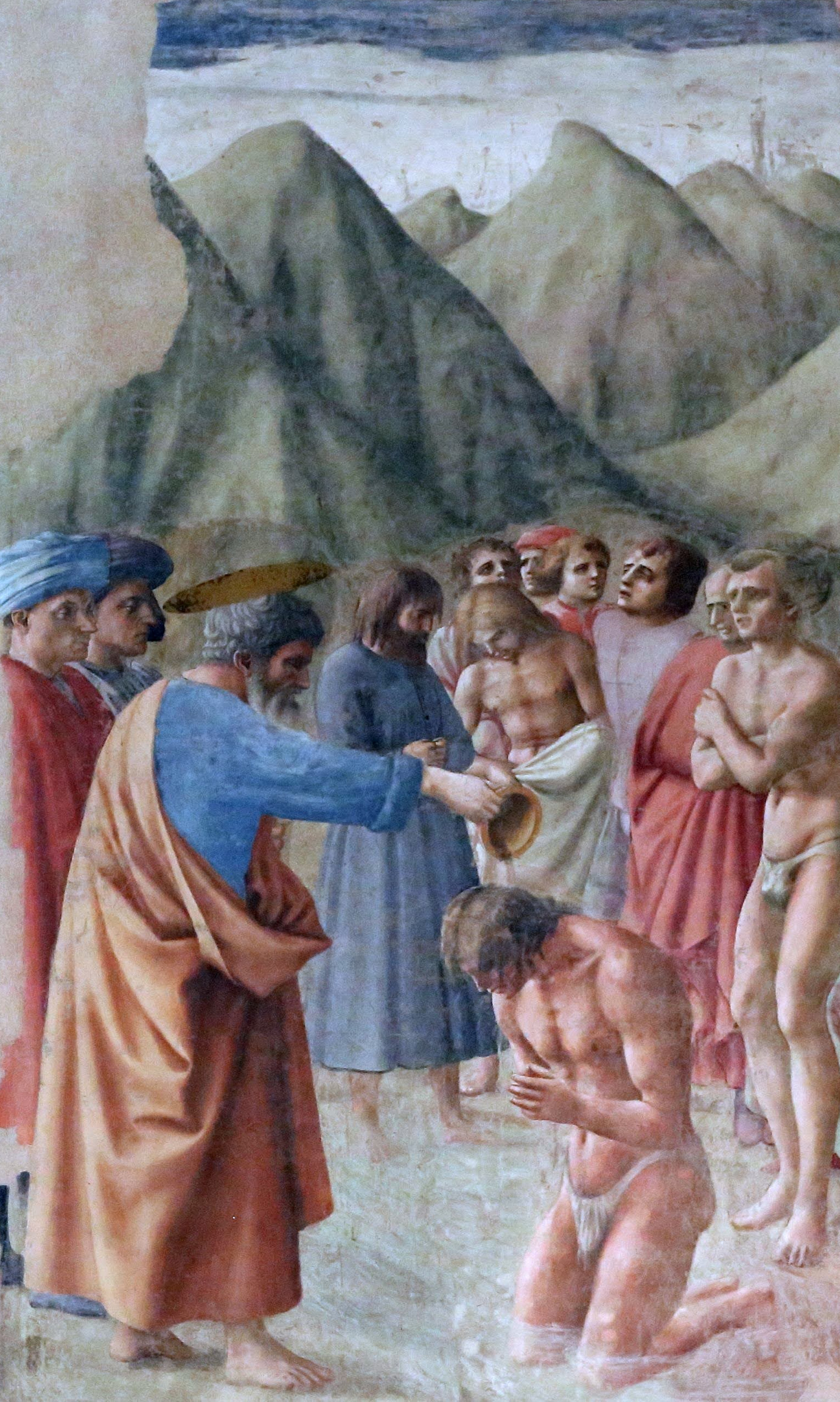 Il Battesimo dei neofiti di Masaccio su pregiata carta Amalfi