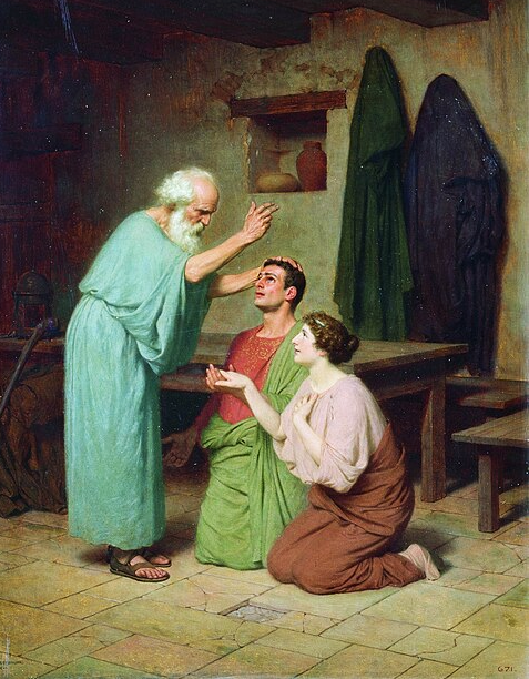 Horace reads in front of Stefano Bakalovich's circle of Maecenas