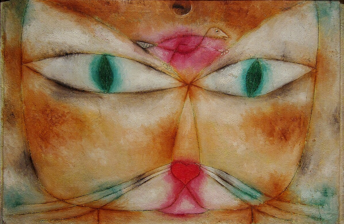Gatto e Uccello di Paul Klee su pregiata carta Amalfi