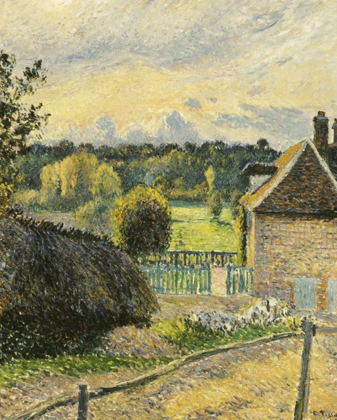 La Maison de la folie à Eragny di Camille Pissarro su pregiata carta Amalfi