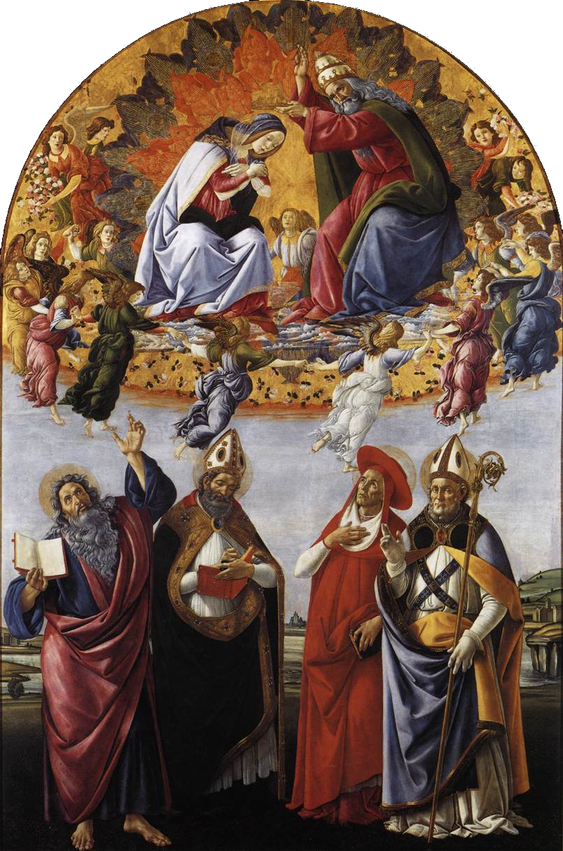 La Pala di San Marco o Incoronazione della Vergine di Sandro Botticelli su pregiata carta Amalfi