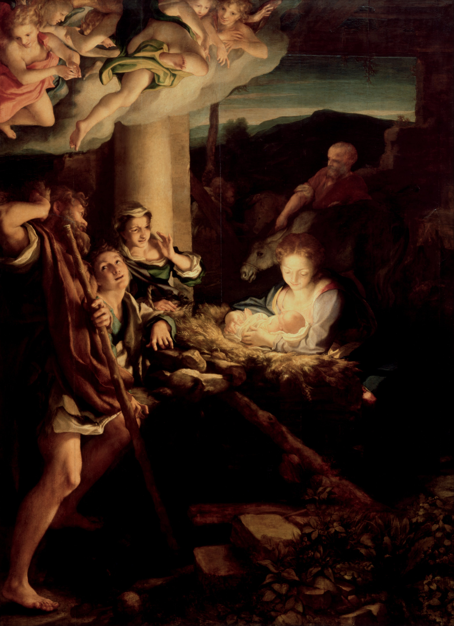 Adorazione dei pastori di Correggio su pregiata carta Amalfi