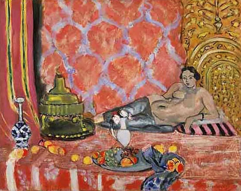 Odalisca con pantaloni grigi di Henri Matisse su pregiata carta Amalfi