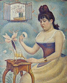 Giovane donna che si incipria di Georges Seurat su pregiata carta Amalfi