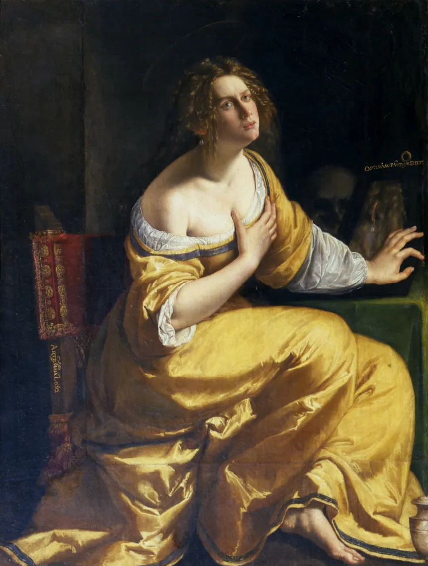 Conversione della Maddalena di Artemisia Gentileschi su pregiata carta Amalfi