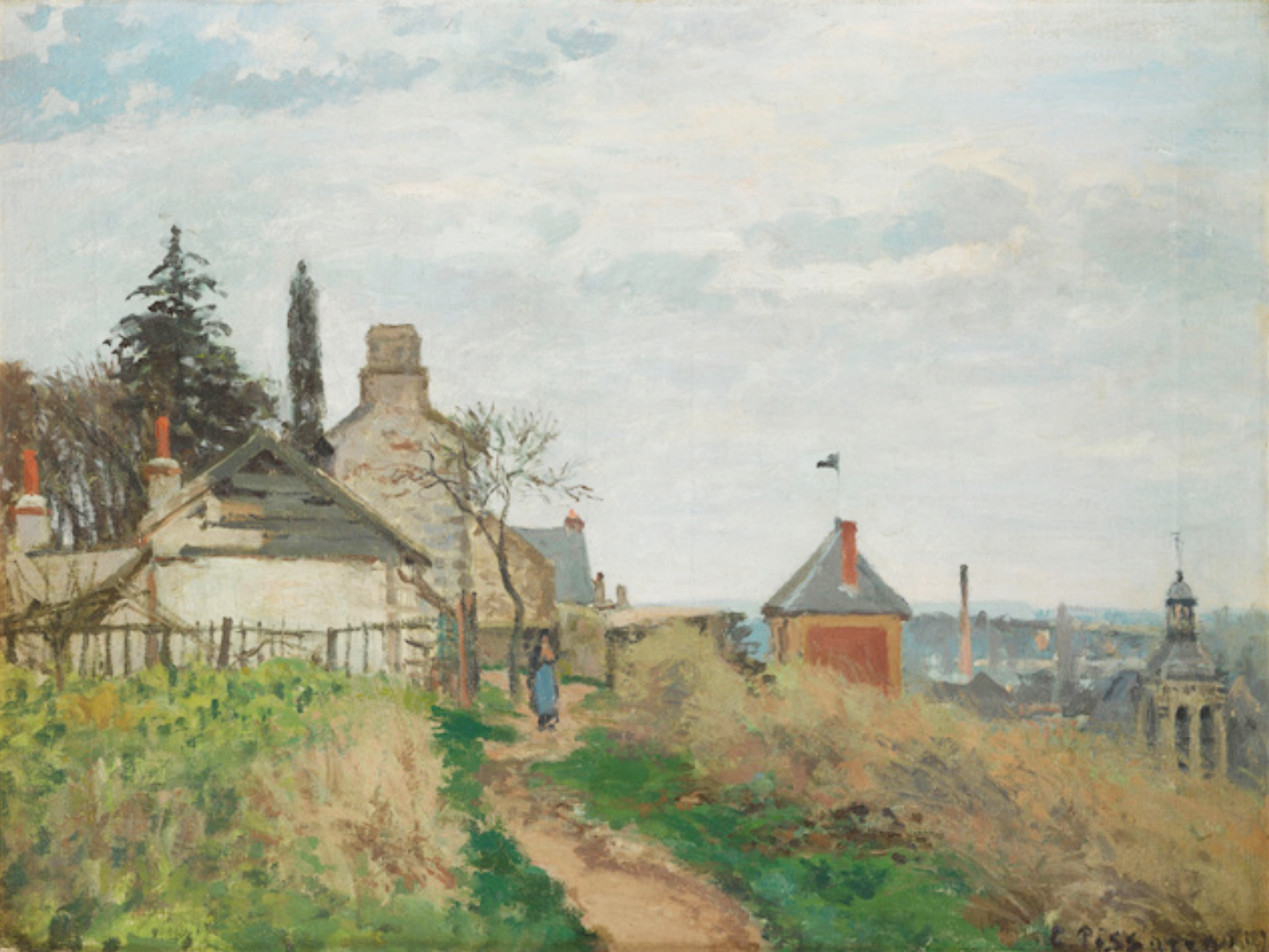 Le Palais de Justice, Pontoise di Camille Pissarro su pregiata carta Amalfi