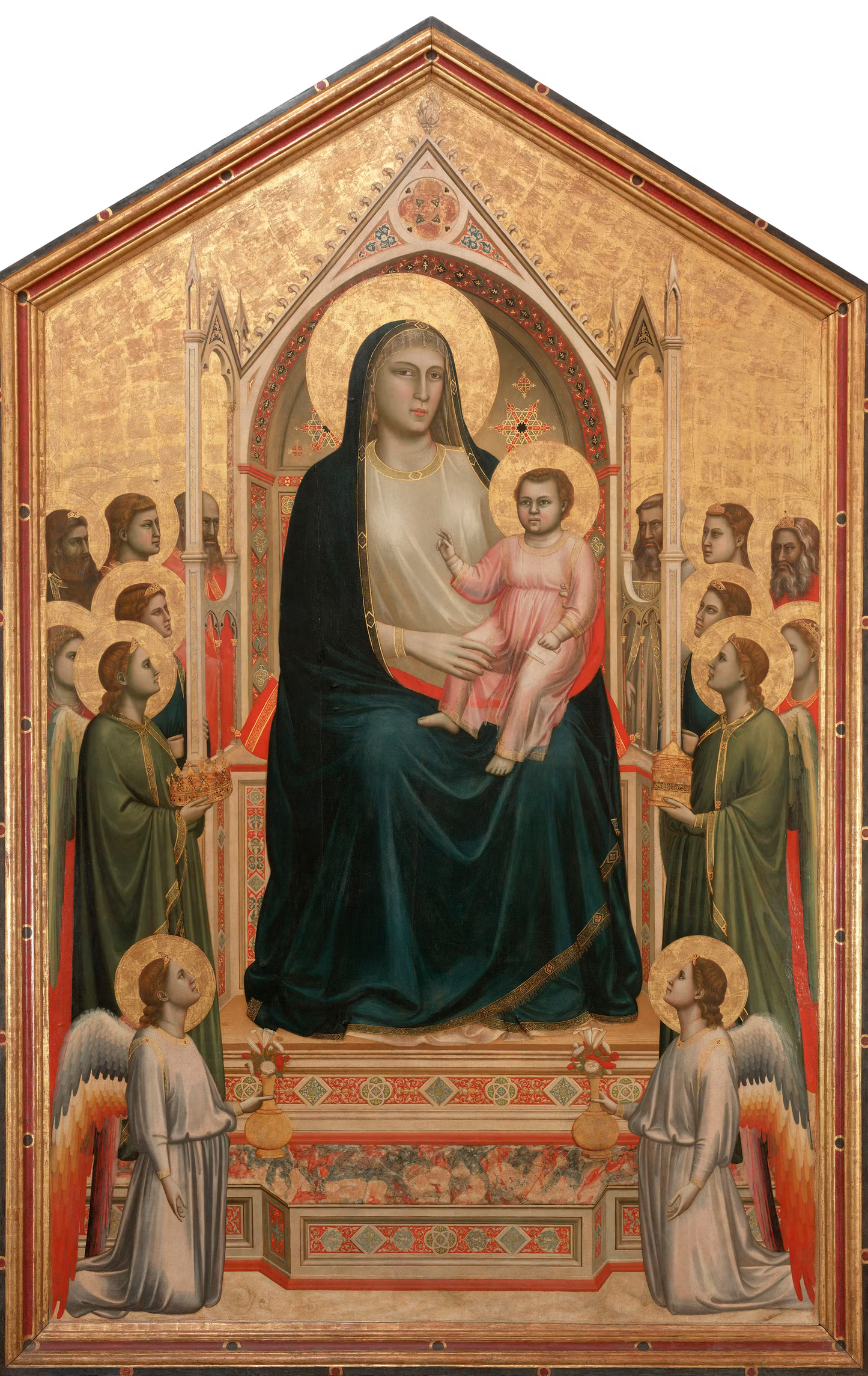 Madonna col Bambino in trono di Giotto su pregiata carta Amalfi