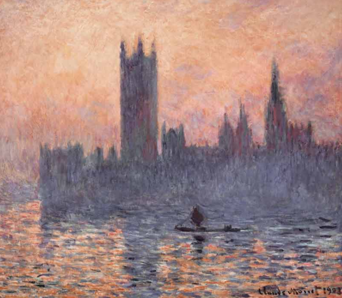 Case del parlamento di Claude Monet su pregiata carta Amalfi
