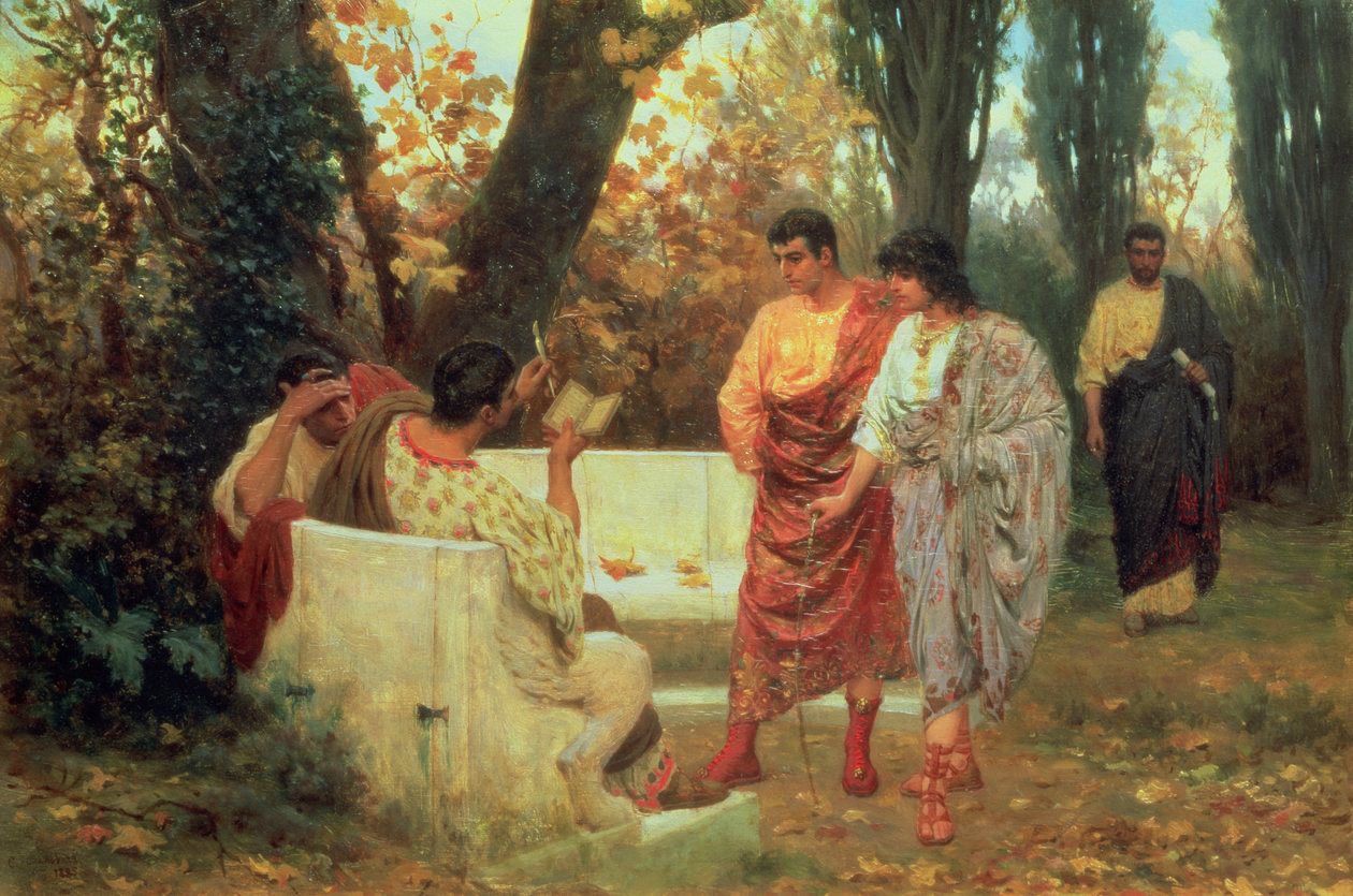 Horace reads in front of Stefano Bakalovich's circle of Maecenas