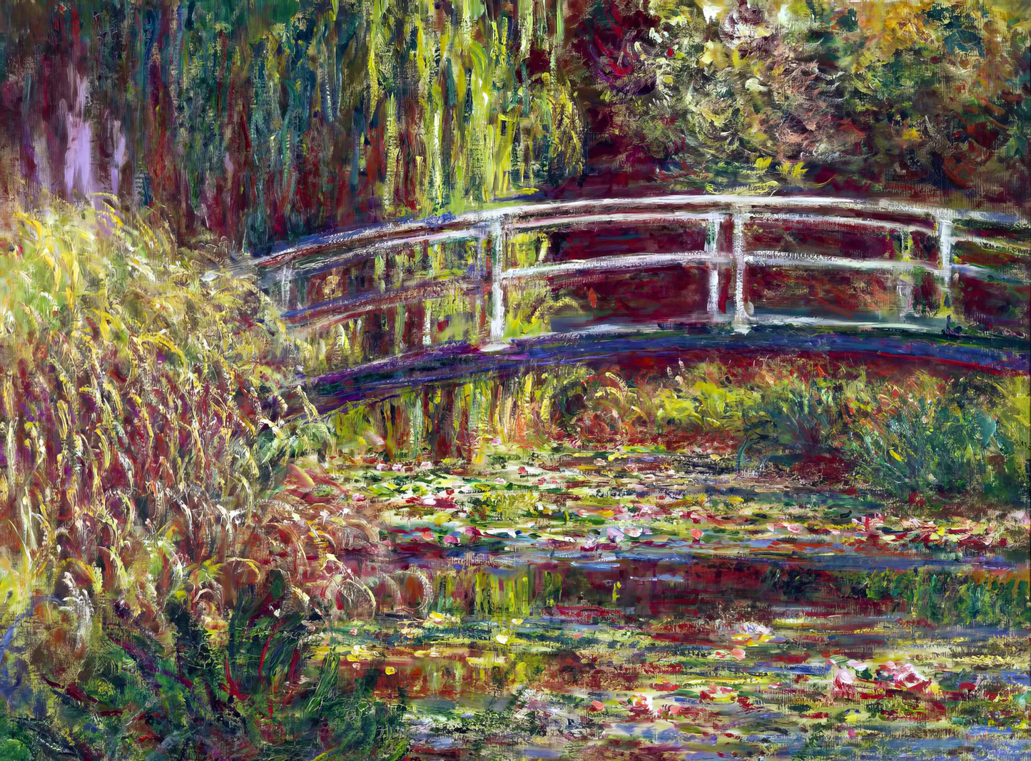 Bridge over a pond of water lilies by Claude Monet on refined Amalfi paper