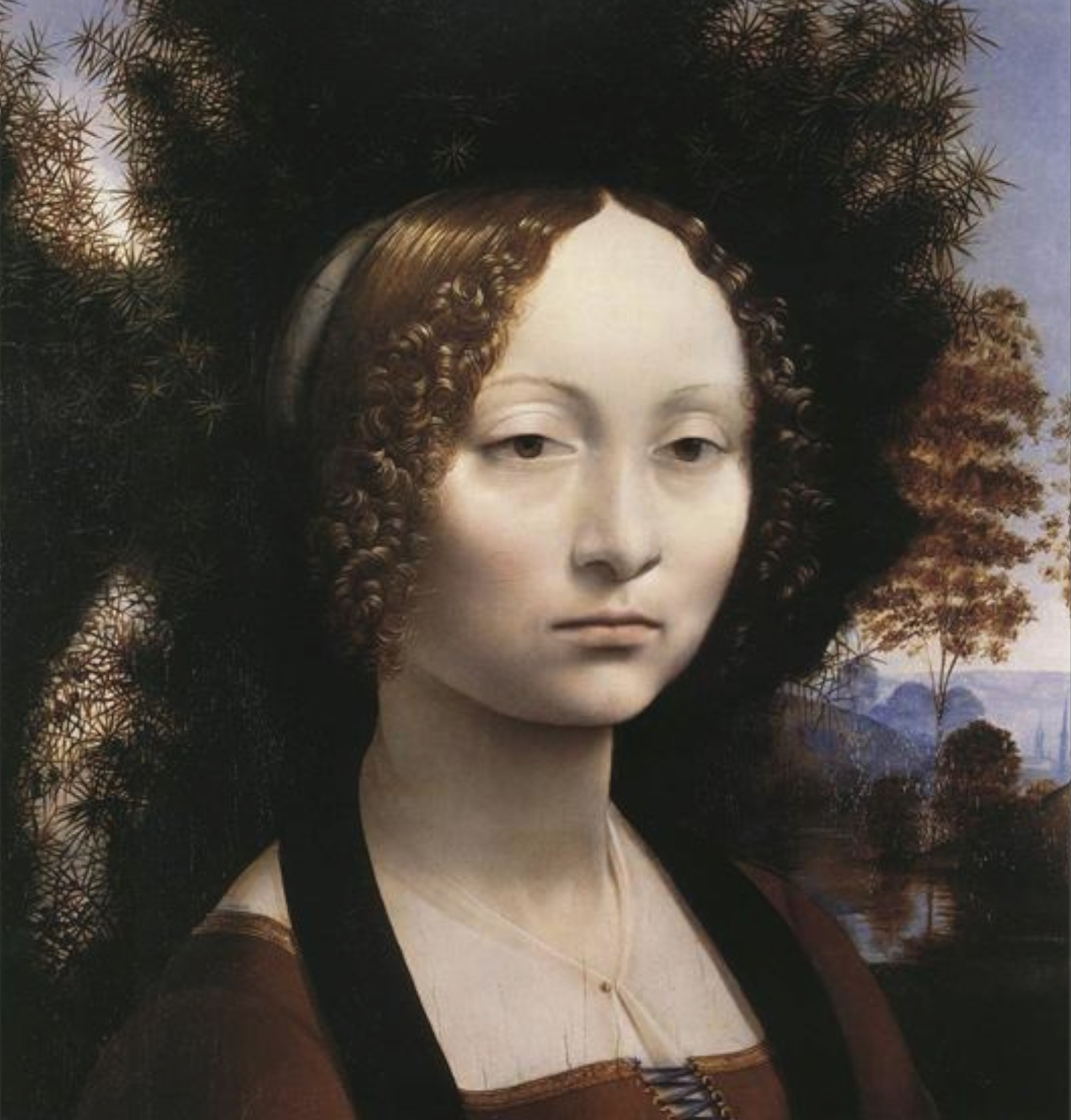 Portrait of Ginevra de' Benci by Leonardo da Vinci on refined Amalfi paper