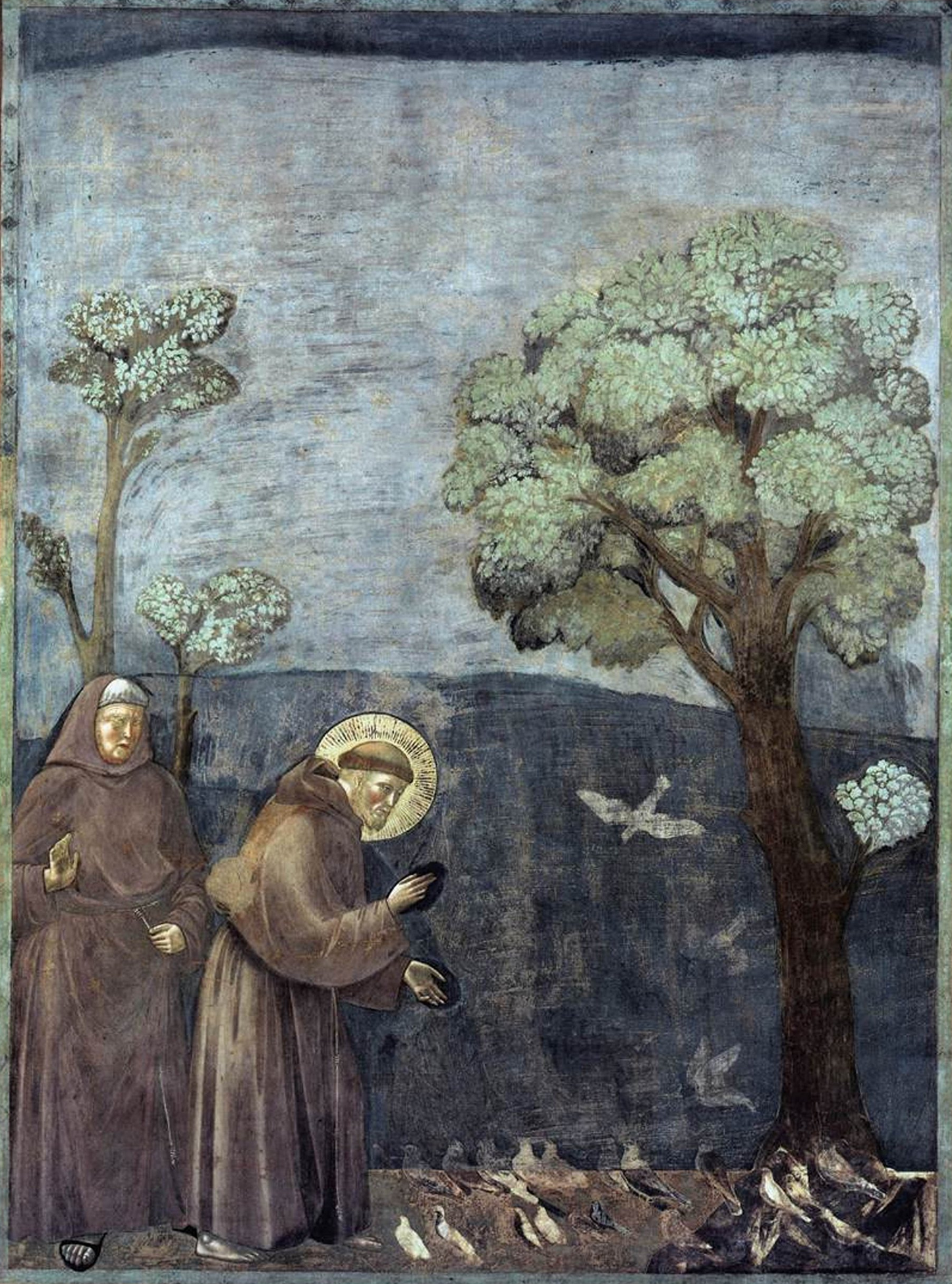 Predica agli uccelli di Giotto su pregiata carta Amalfi