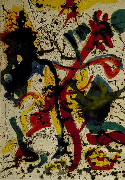 Senza titolo 1944 di Jackson Pollock su pregiata carta Amalfi