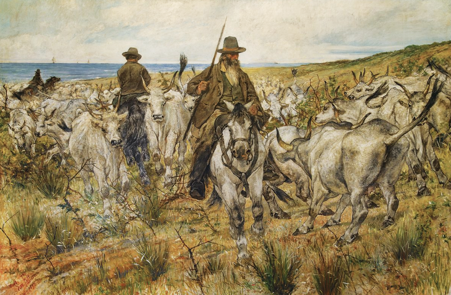 Butteri maremmani di Giovanni Fattori su pregiata carta Amalfi