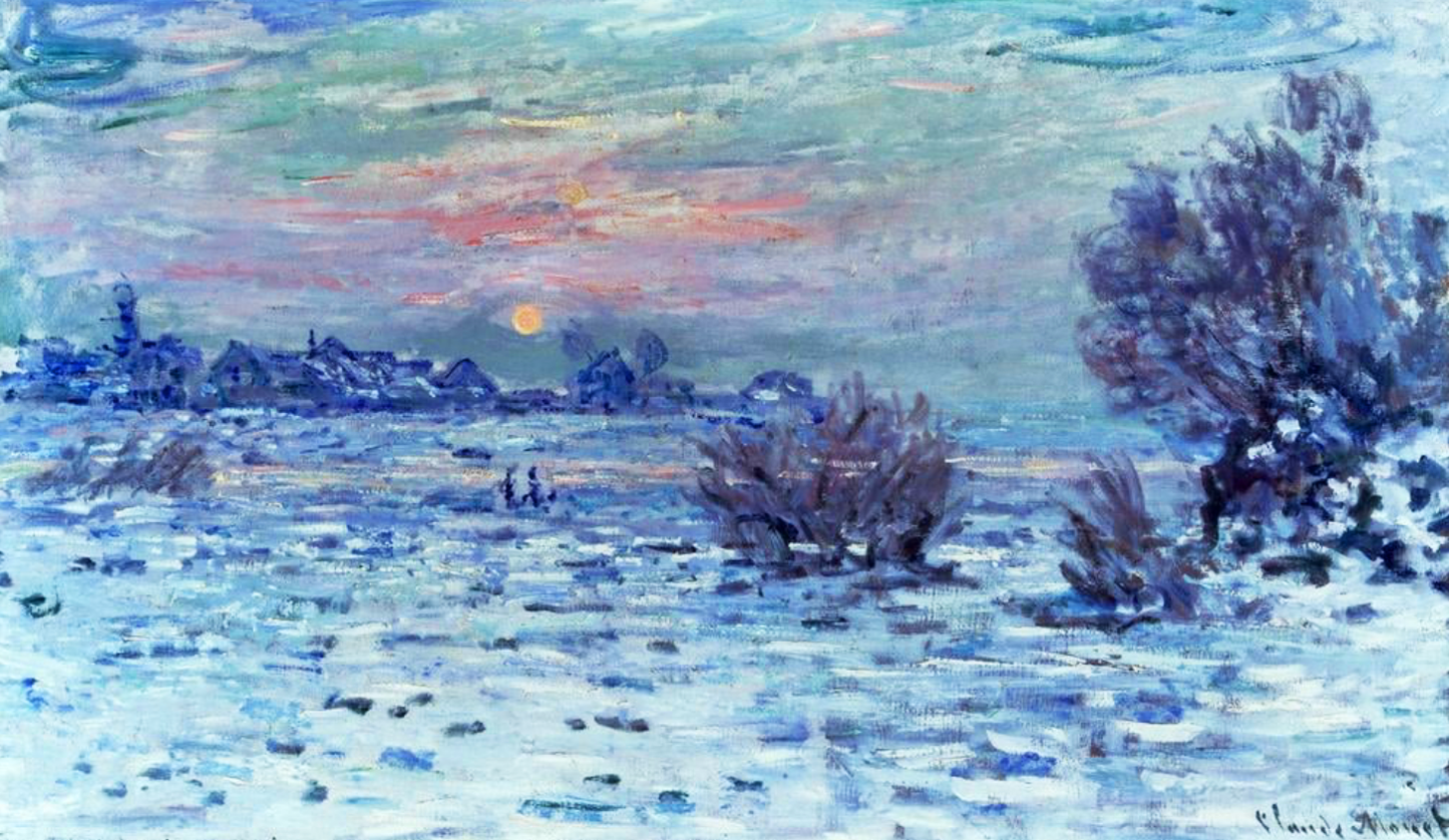 Ice on the Seine near Bougival, painting by Claude Monet