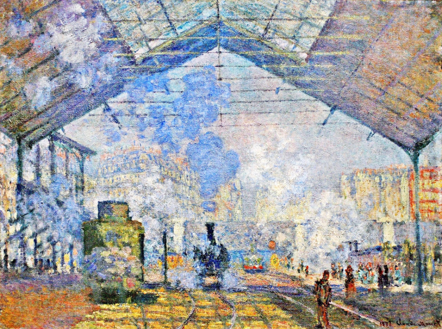 The Gare St Lazare, painting by Claude Monet