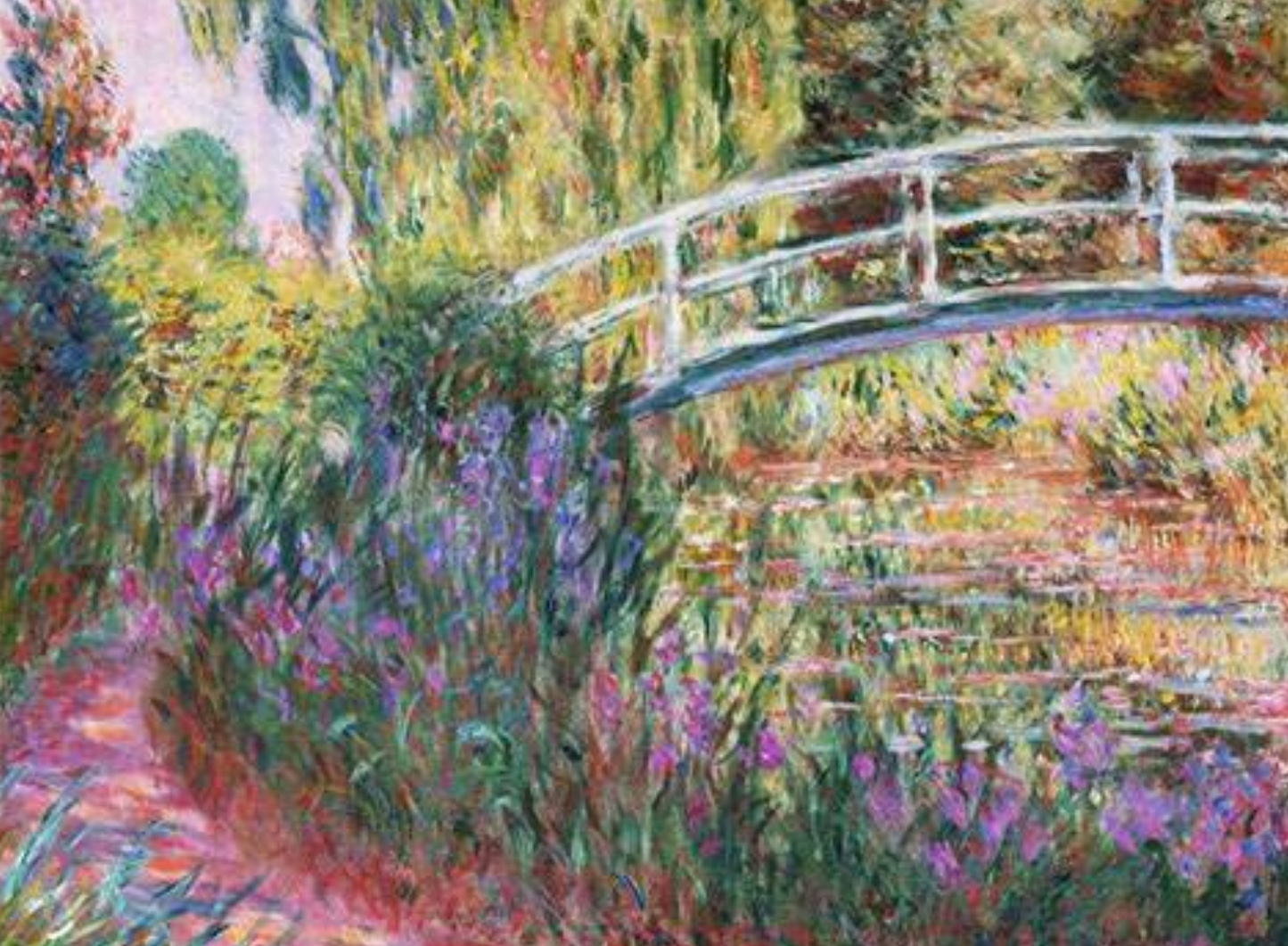 Ponte sul laghetto delle ninfee di Claude Monet su pregiata carta Amalfi