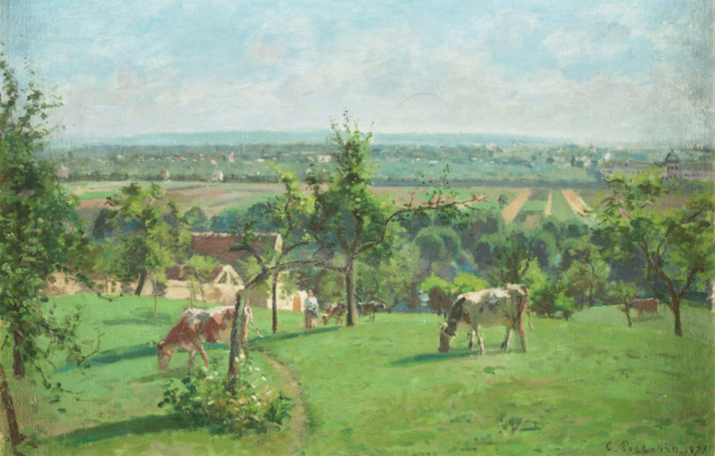 Les Coteaux du Vesinet di Camille Pissarro su pregiata carta Amalfi