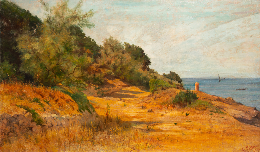 Lungomare di Antignano di Giovanni Fattori su pregiata carta Amalfi
