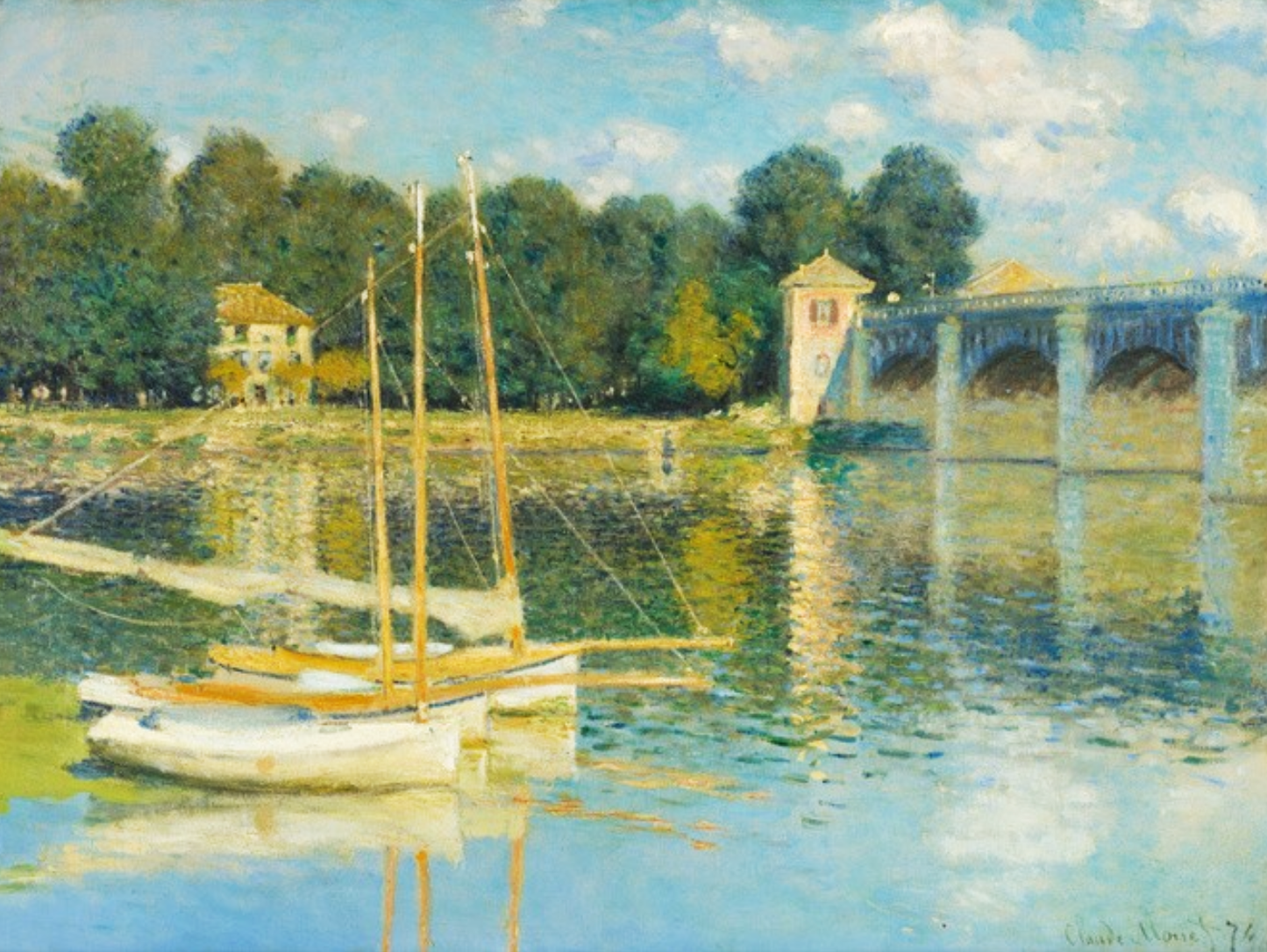 Ponte di argenteuil di Claude Monet su pregiata carta Amalfi