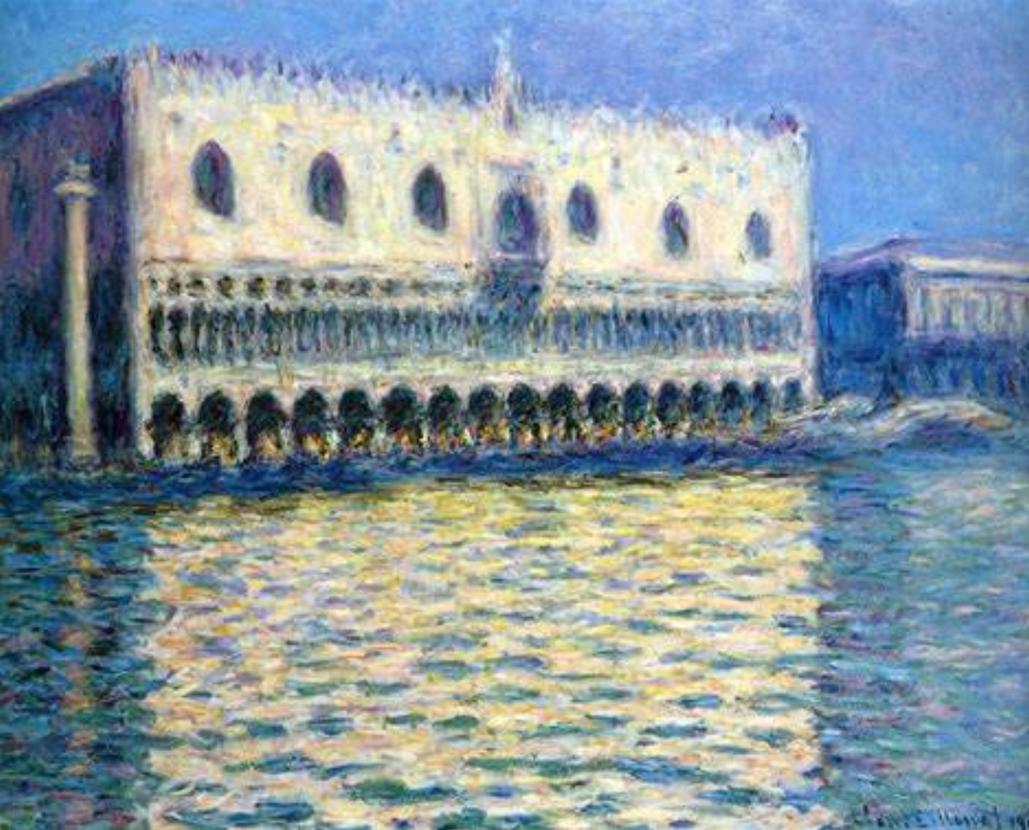 Venezia, palazzo ducale di Claude Monet su pregiata carta Amalfi