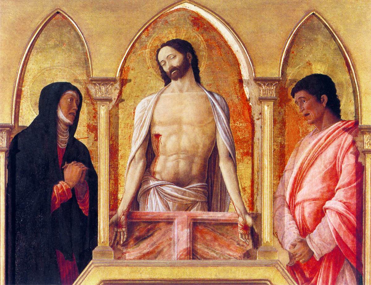 Polittico di san Luca (dettaglio) di Andrea Mantegna su pregiata carta Amalfi