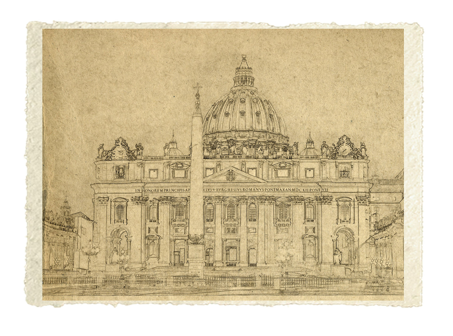 Disegno frontale di San Pietro