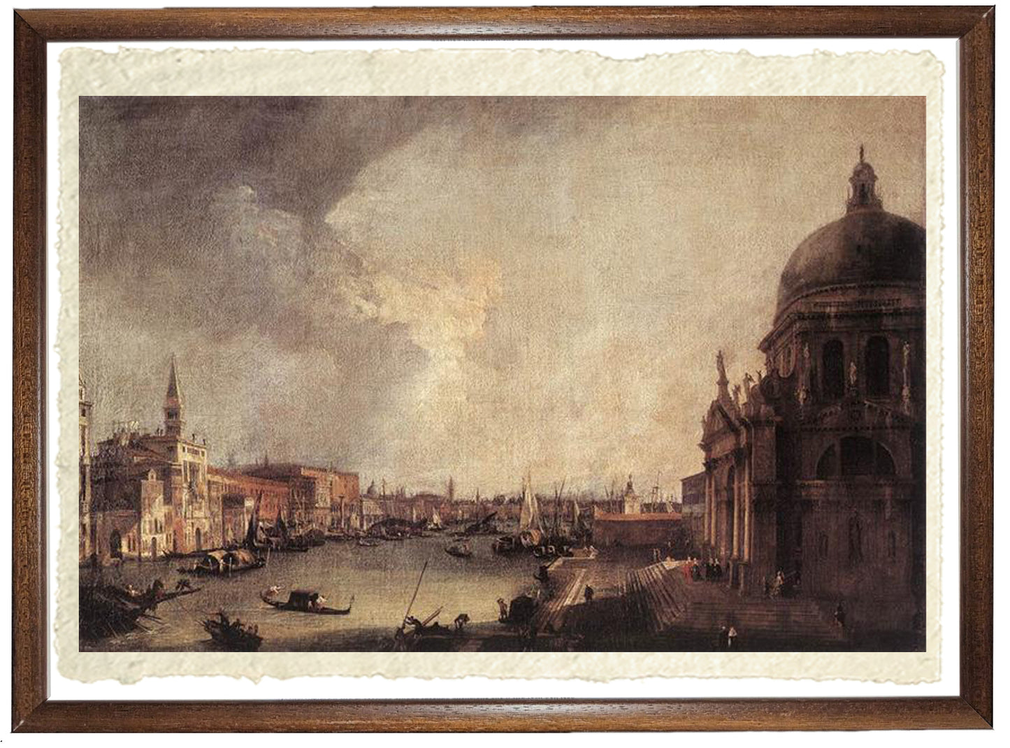 View of the entrance to the Grand Canal with the Dogana and the Church of the Salute in Venice - Canaletto
