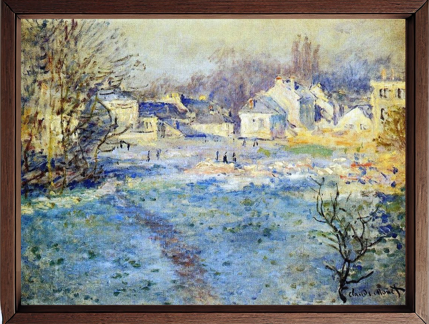 White frost, painting by Claude Monet