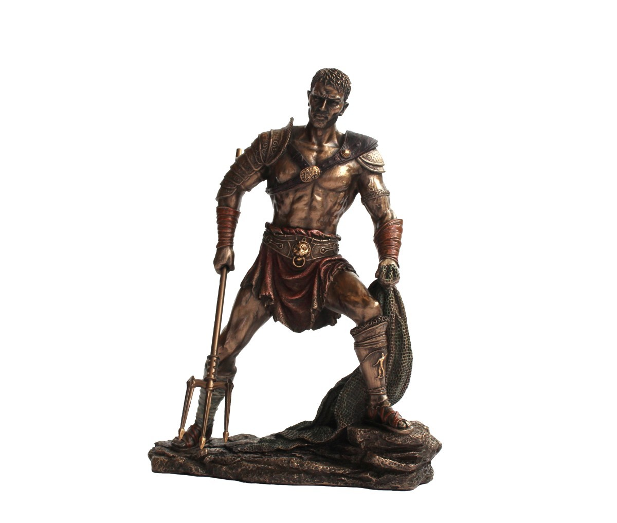 Retiarius Gladiator - Bronzed Resin Statue