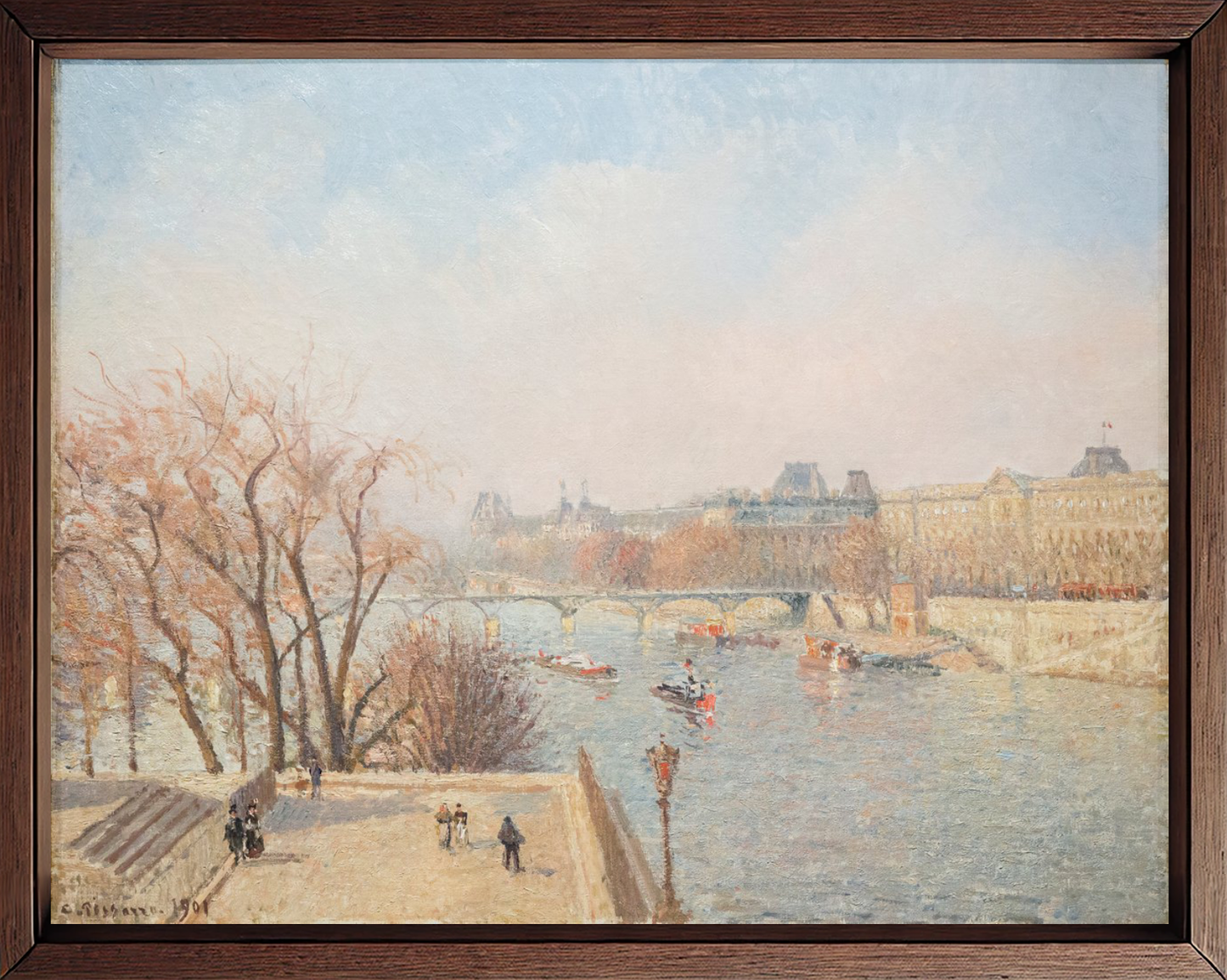 The Louvre, Morning, Spring by Camille Pissarro