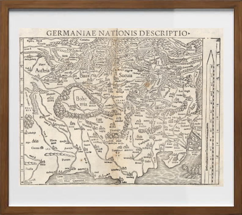 Mappa xilografica del Sacro Romano Impero di Sebastian Münster
