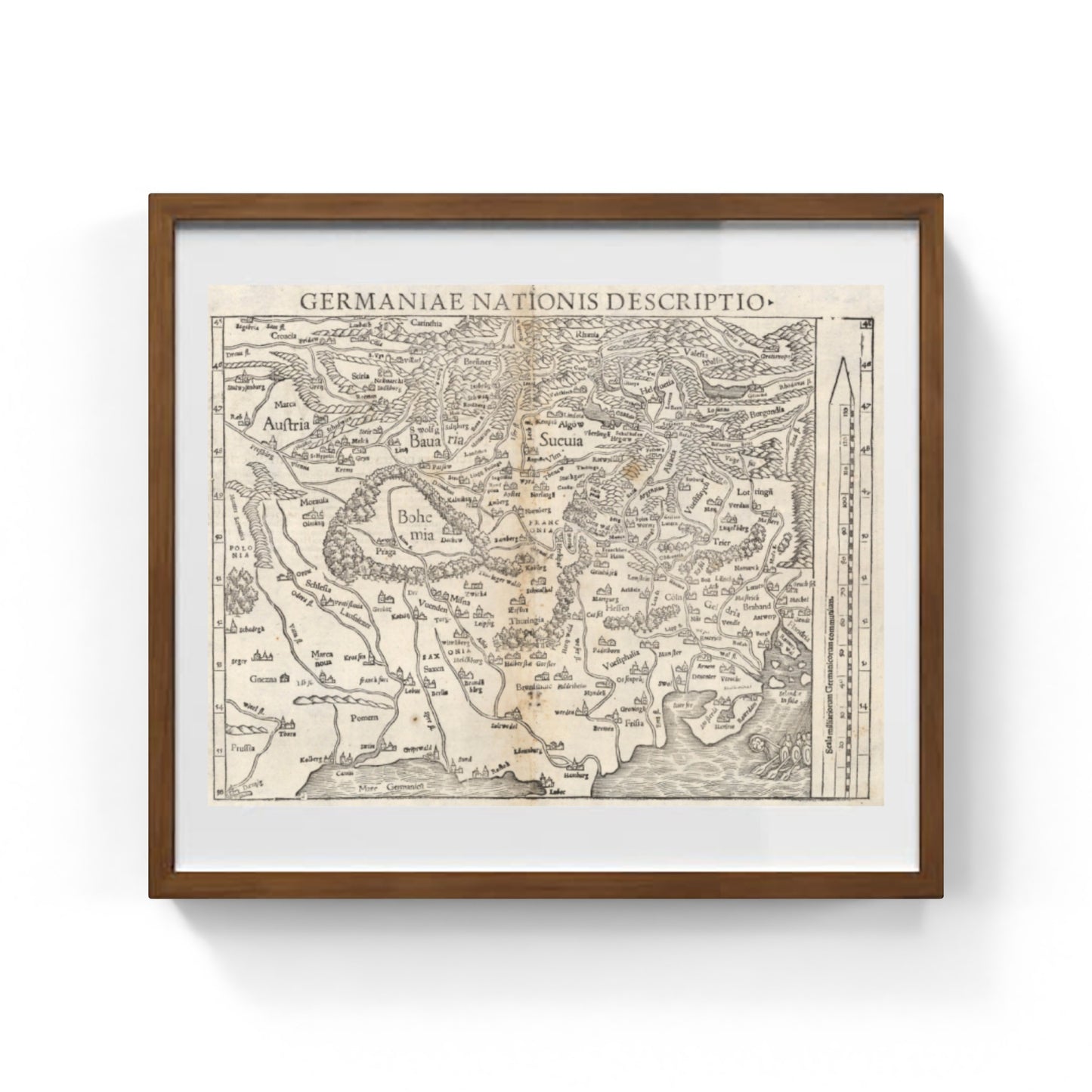 Mappa xilografica del Sacro Romano Impero di Sebastian Münster