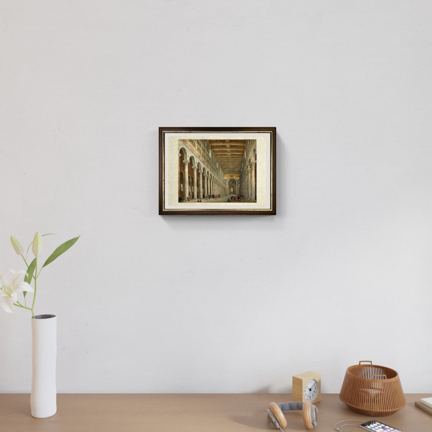 Interno della chiesa di San Paolo Fuori le Mura, Roma di Pannini ingresso