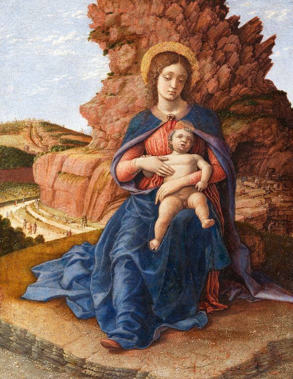 Madonna delle Cave di Andrea Mantegna su pregiata carta Amalfi