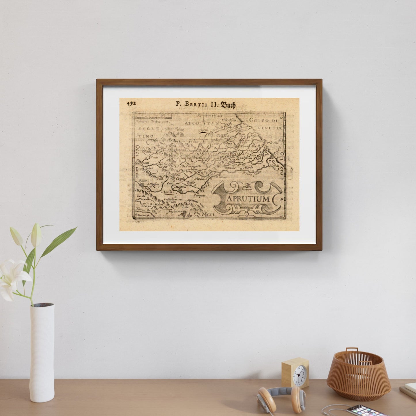 Mappa dell'Abruzzo medievale di Barent Langenes