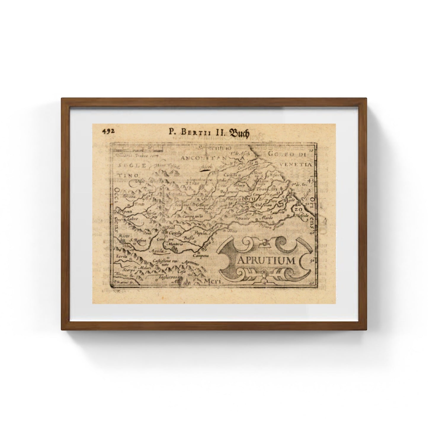 Mappa dell'Abruzzo medievale di Barent Langenes