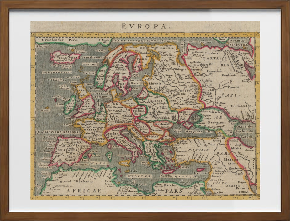 Mappa antica dell'Europa di Giovanni Antonio Magini