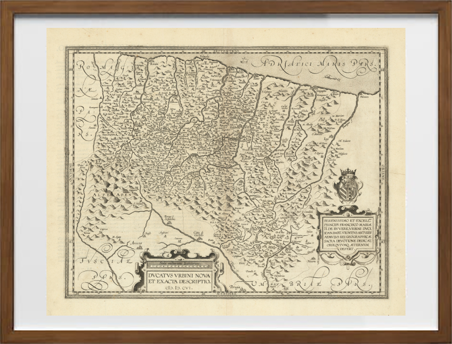 Mappa del Ducato di Urbino di Johannes Baptista Vrients