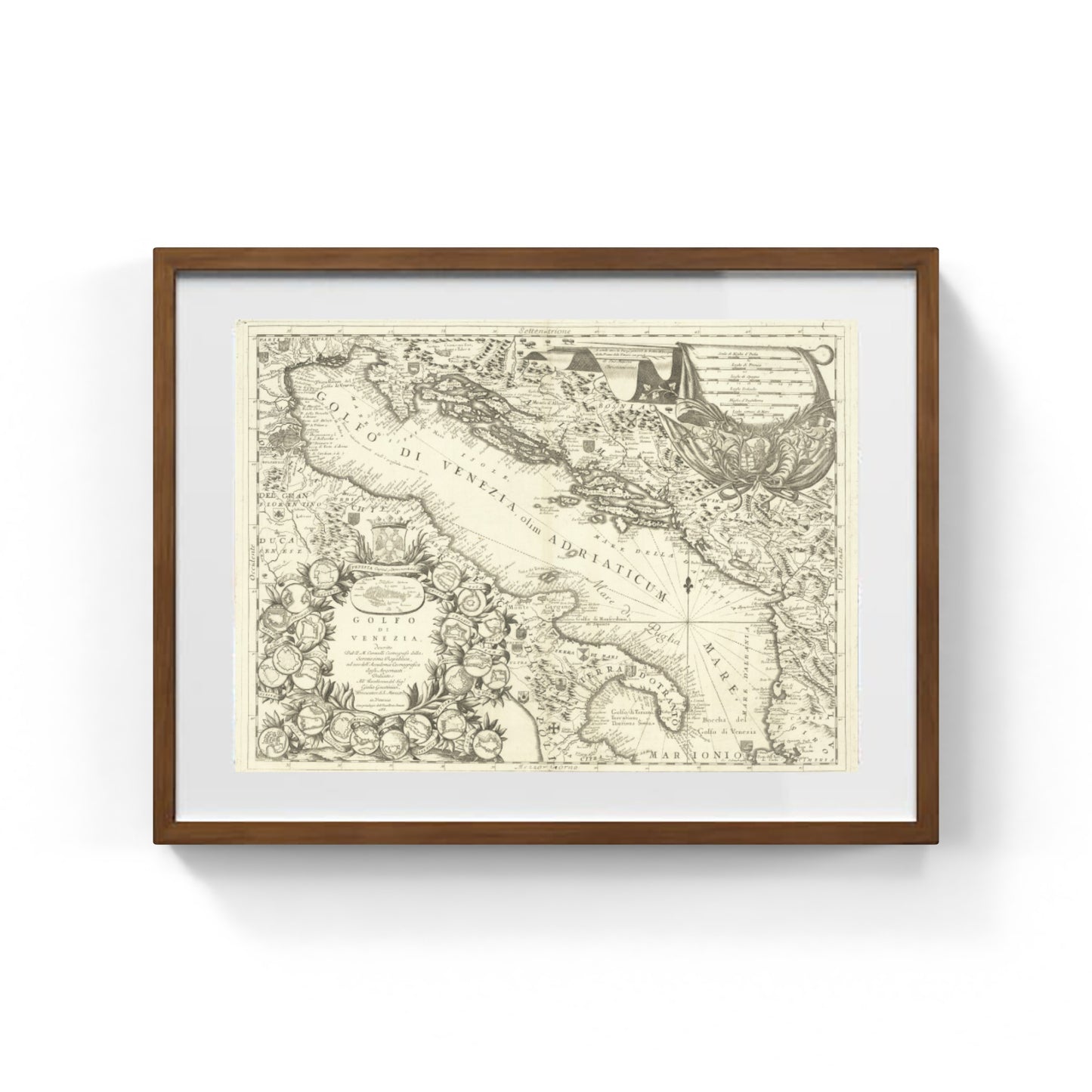 Mappa del golfo di Venezia nel 1688 di Vincenzo Maria Coronelli