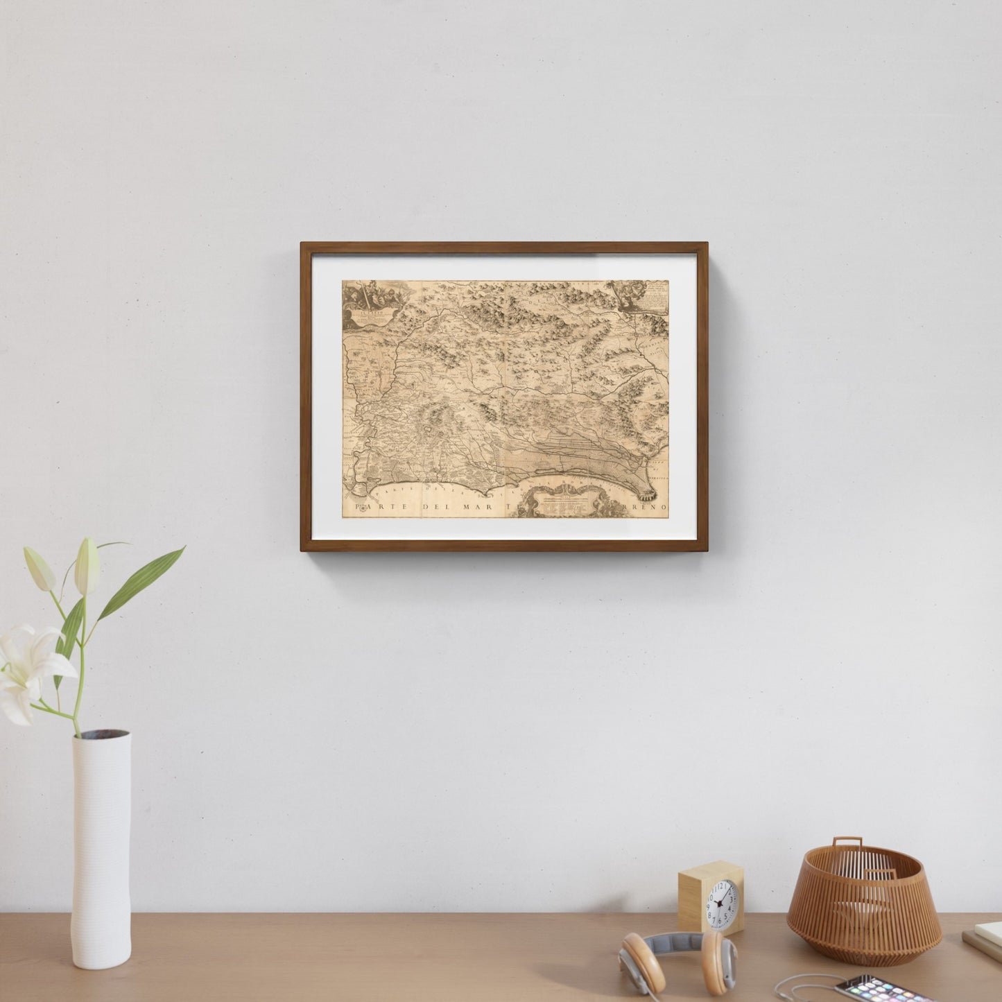 Mappa del Lazio nel 1693 con strade, casali e tenute di Giacomo Giovanni Rossi