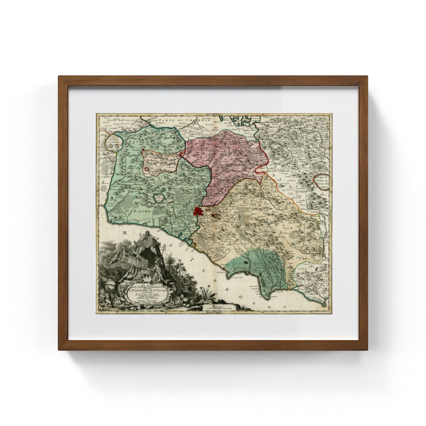 Mappa del Patrimonio di San Pietro di Matthaus Seutter