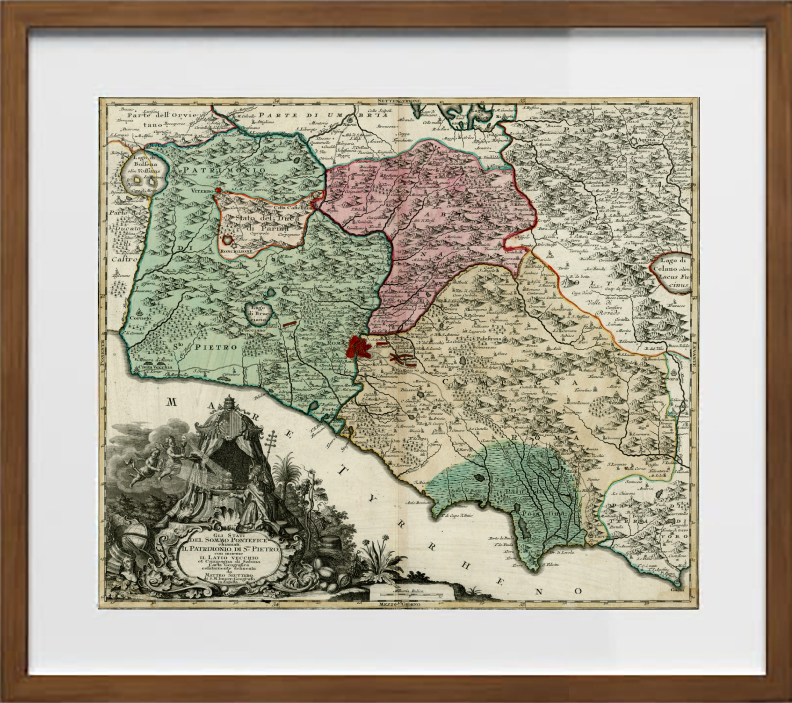 Mappa del Patrimonio di San Pietro di Matthaus Seutter