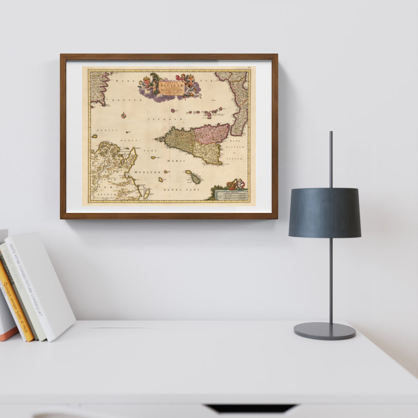 Mappa del Regno di Sicilia con isole circostanti di Nicolaes Visscher I