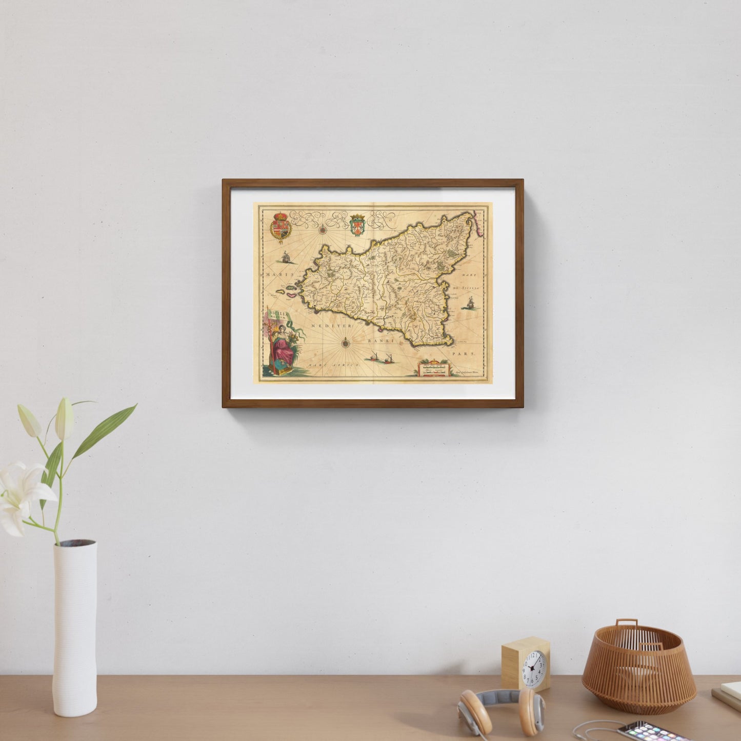 Mappa del Regno di Sicilia nel 1640 di Willem Janszoon Blaeu
