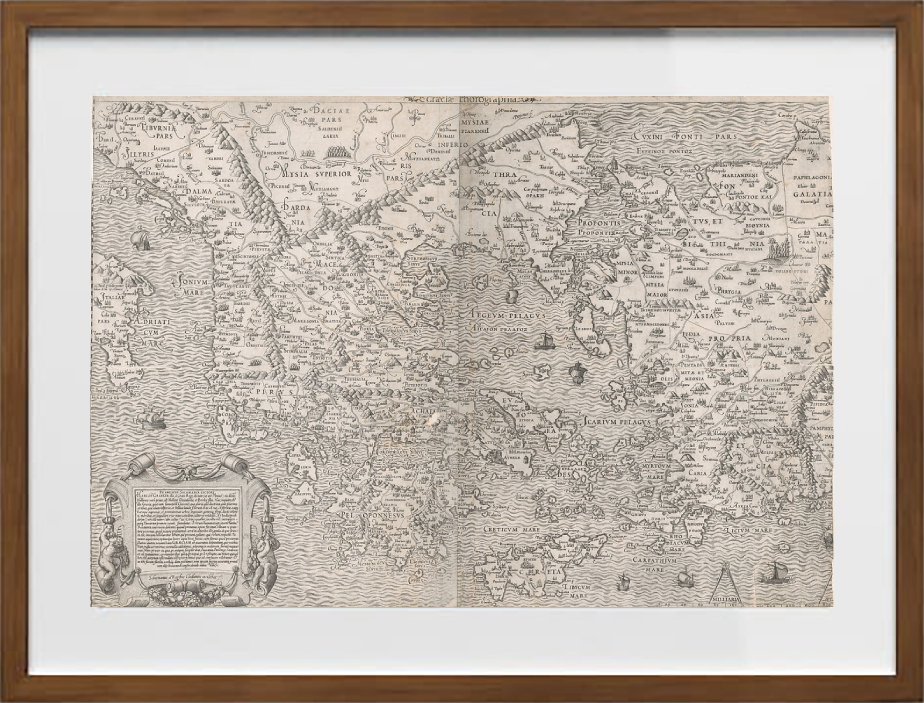 Mappa della Grecia, da "Speculum Romanae Magnificentiae" di Sebastiano di Re
