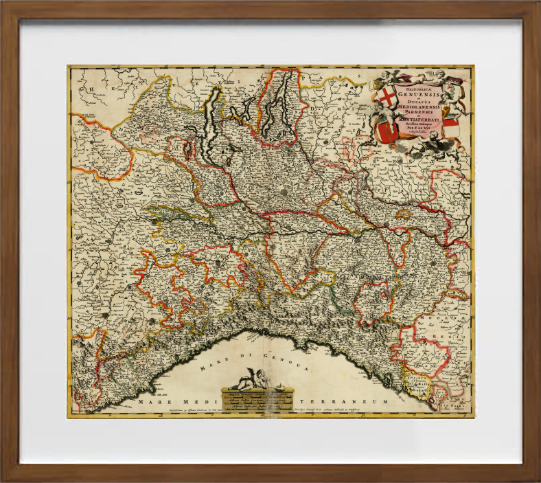 Mappa della Repubblica di Genova, con Milano, Parma e Monferrato di Frederick De Wit