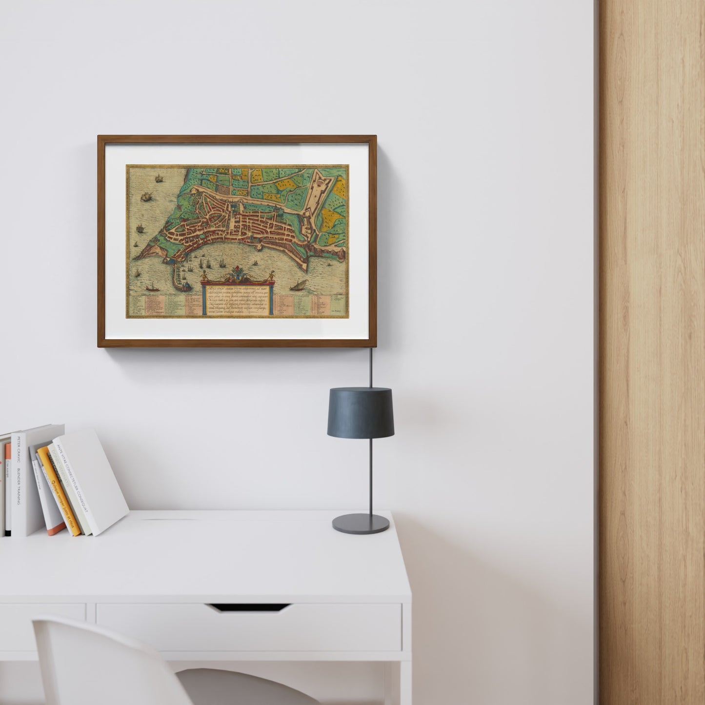 Mappa dell'antica Ancona di Georg Braun e Frans Hogenberg