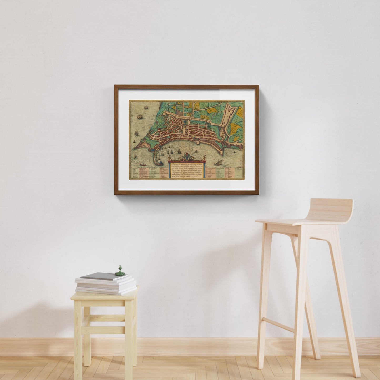 Mappa dell'antica Ancona di Georg Braun e Frans Hogenberg